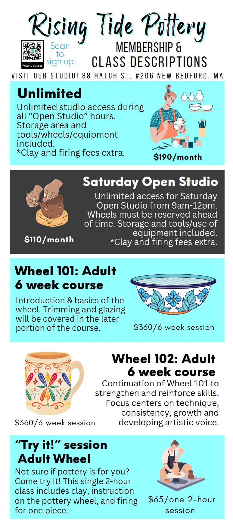 pottery class information rising tide pottery new bedford